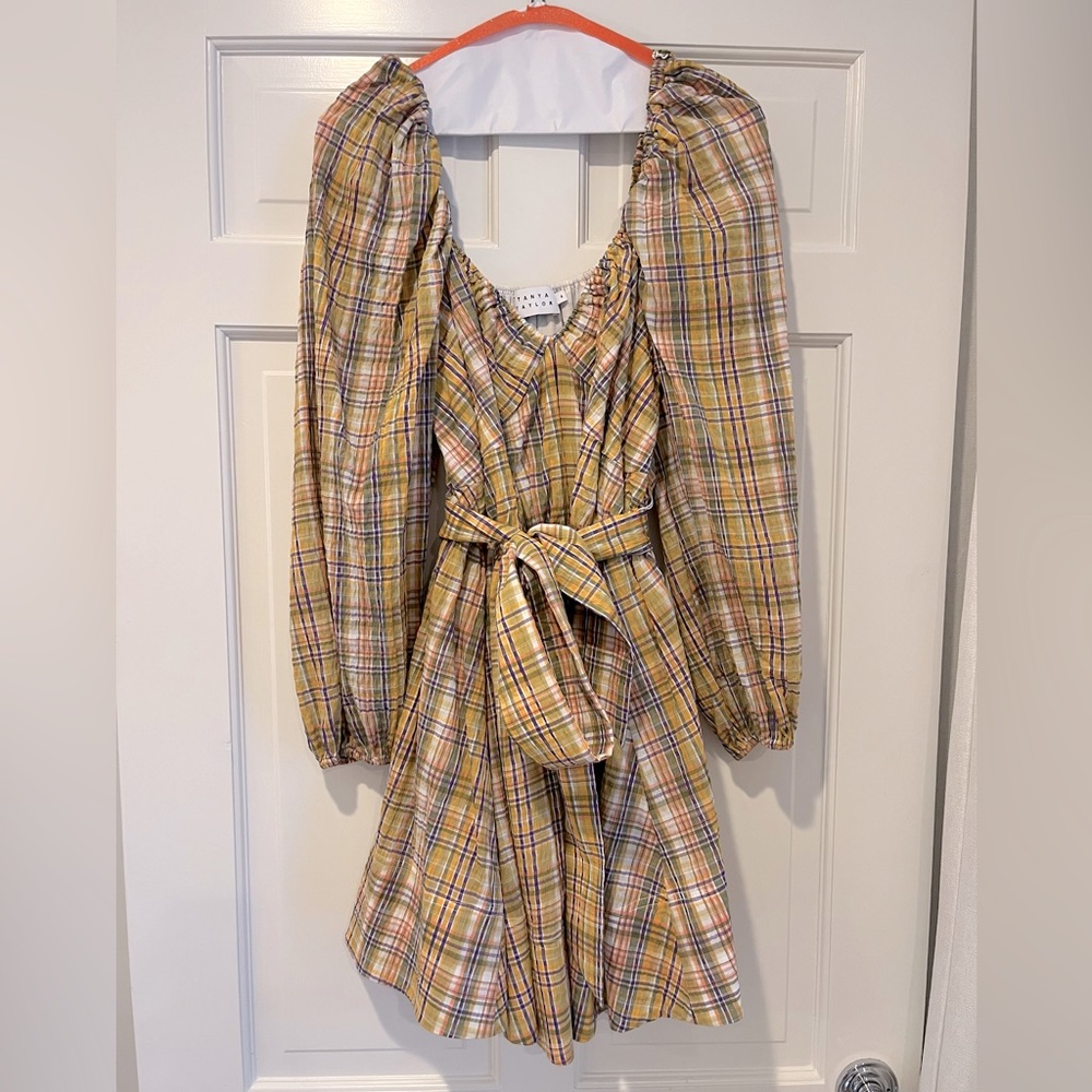 Tanya Taylor plaid mini dress